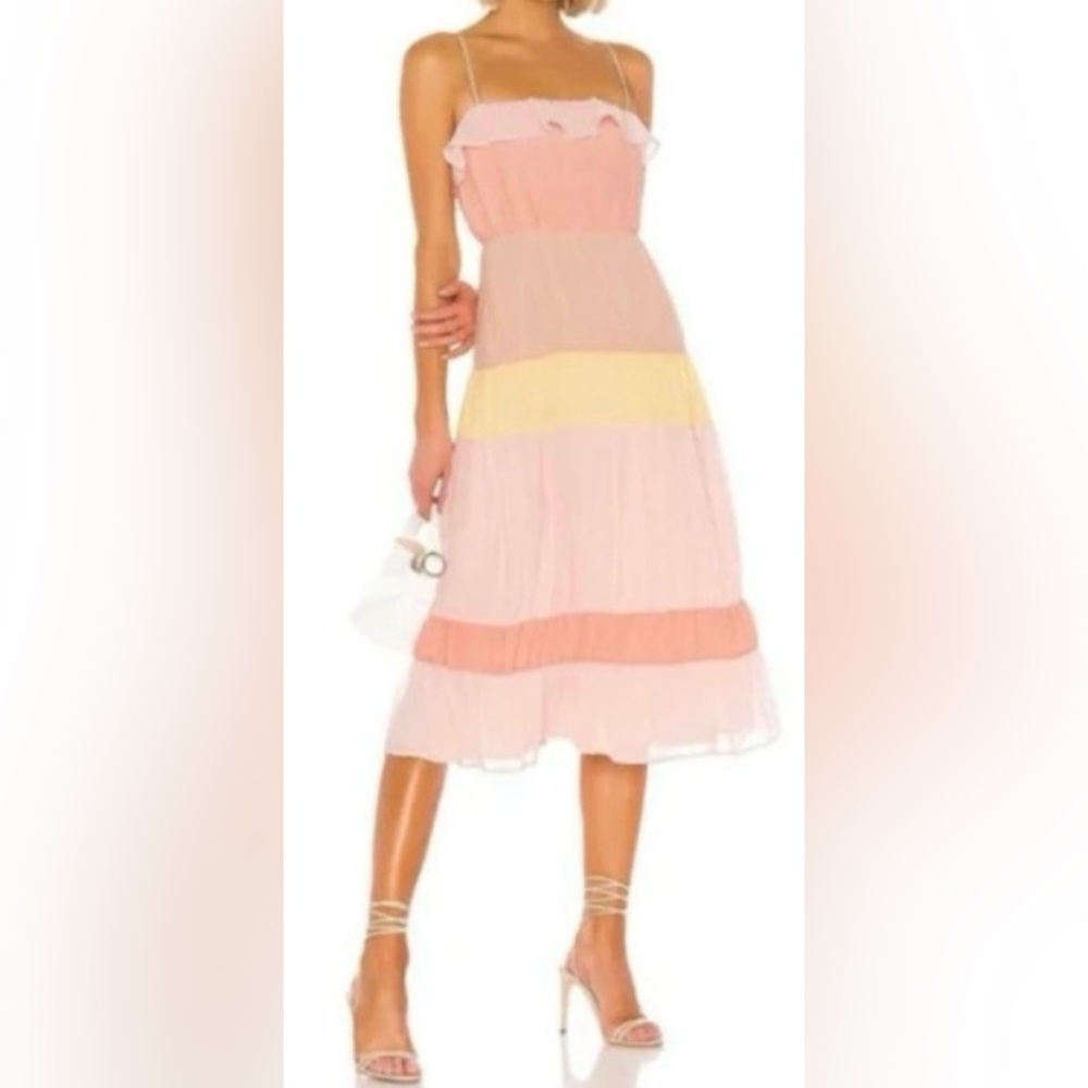 Lovers + Friends NWT Acer Pastel Striped Midi Dress